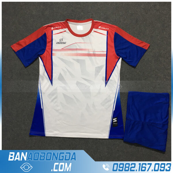 Áo Đấu Không Logo Sakka HZLM01 Hunder Màu Trắng Xanh