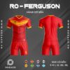 áo bóng đá không logo ro ferguson chế màu đỏ
