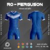 áo bóng đá không logo ro - ferguson màu xanh dương đẹp