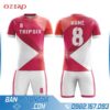 áo bóng đá may theo yêu câu hz 207 màu đỏ mới và đẹp