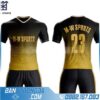 áo bóng đá tự chế màu vàng đen cổ tim hz 210