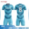 áo bóng đá không logo chế HZ 242 màu xanh da trời