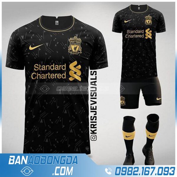 áo liverpool tự thiết kế màu đen
