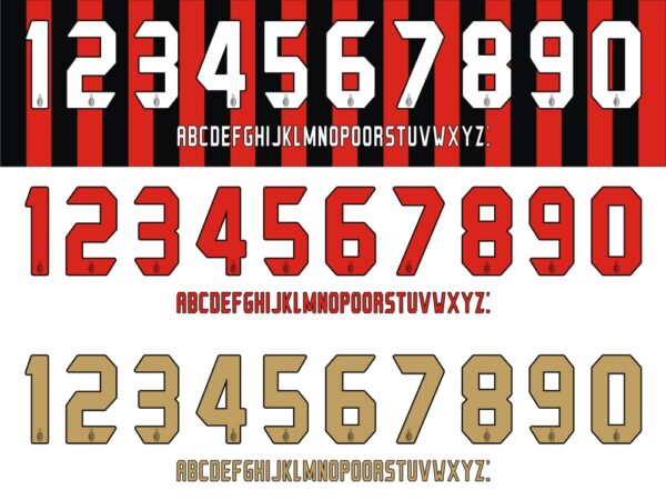 font in áo bóng đá ac milan