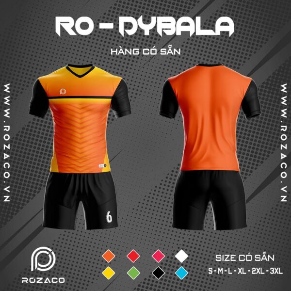 áo bóng đá không logo Dybala màu cam