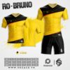 Mẫu Áo Bóng Đá Không Logo Bruno Màu Vàng Đẹp