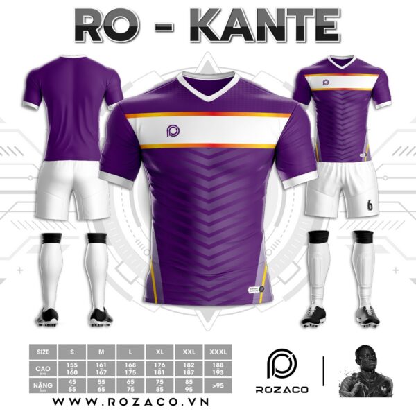 Quần Áo Bóng Đá Không Logo Xịn Màu Tím Ro - Kante