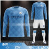 Áo bóng đá Man City dài tay màu xanh da trời