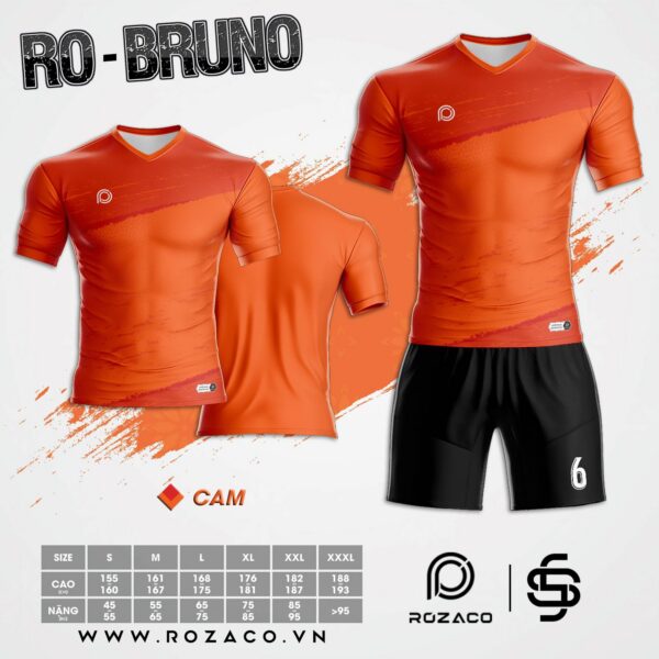 Mẫu áo bóng đá không logo màu cam đẹp