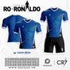 Áo Đá Banh Không Logo Ronaldo Màu Xanh Dương Mới