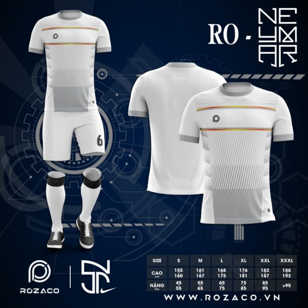 Quần Áo Đá Bóng K Logo Đẹp Màu Trắng Neymar
