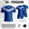 Áo Đá Banh K Logo Ferguson Màu Xanh Dương Đẹp