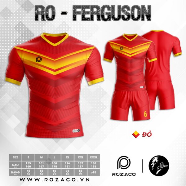 Áo Bóng Đá Không Có Logo Màu Đỏ Ferguson