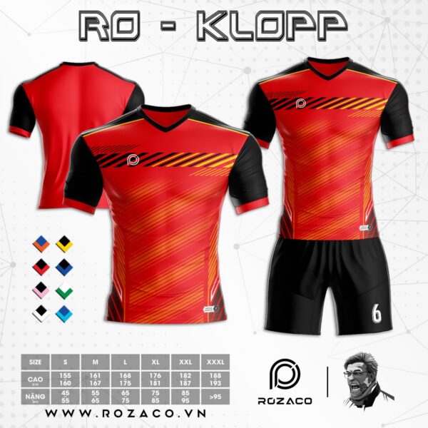 Áo Đấu Bóng Đá K Logo Màu Đỏ Klopp Đẹp