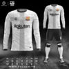 áo đấu bóng barcelona dài tay màu trắng