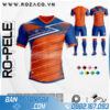 Áo đá banh không logo đẹp màu cam Ro - Pele