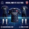 Áo Câu Lạc Bộ Arsenal Sân Khách Thứ 2 Màu Tím Than Đẹp