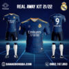Áo CLB Real Madrid 2022 Sân Khách Thứ 2 Màu Tím Than Đẹp