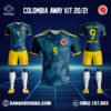 Áo Đội Tuyển Colombia 2022 Sân Khách Màu Xanh Rêu Đẹp