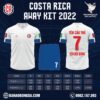 Mẫu Áo Đội Tuyển Costa Rica Sân Khách World Cup 2022