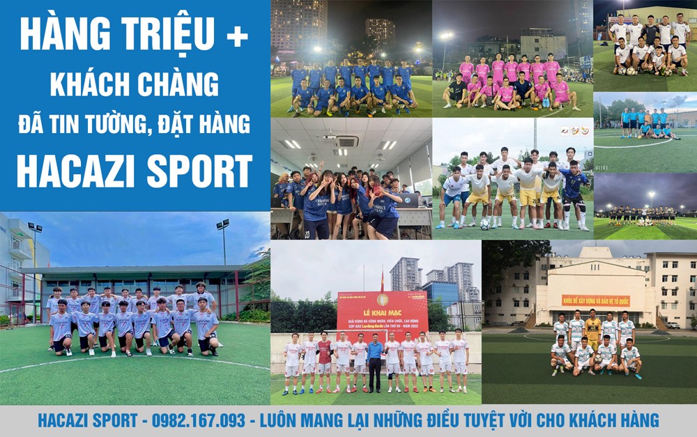 Shop Hacazi Sport - Shop bán lẻ quần áo bóng đá hàng đầu tại Hà Nội. Khi đặt may, in, mua đồ thể thao tại shop hacazi sport các bạn có thể hoàn toàn yên tâm về sản phẩm của chúng tôi và sẽ nhận được các dịch vụ chăm sóc khách hàng chuyên nghiệp