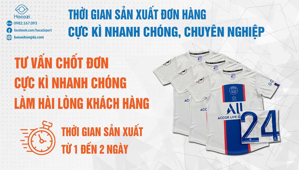 Thời gian sản xuất nhanh nhất thị trường. Sản phẩm được may chỉ trong vòng 24 đến 48 tiếng sau khi duyệt Maket.
