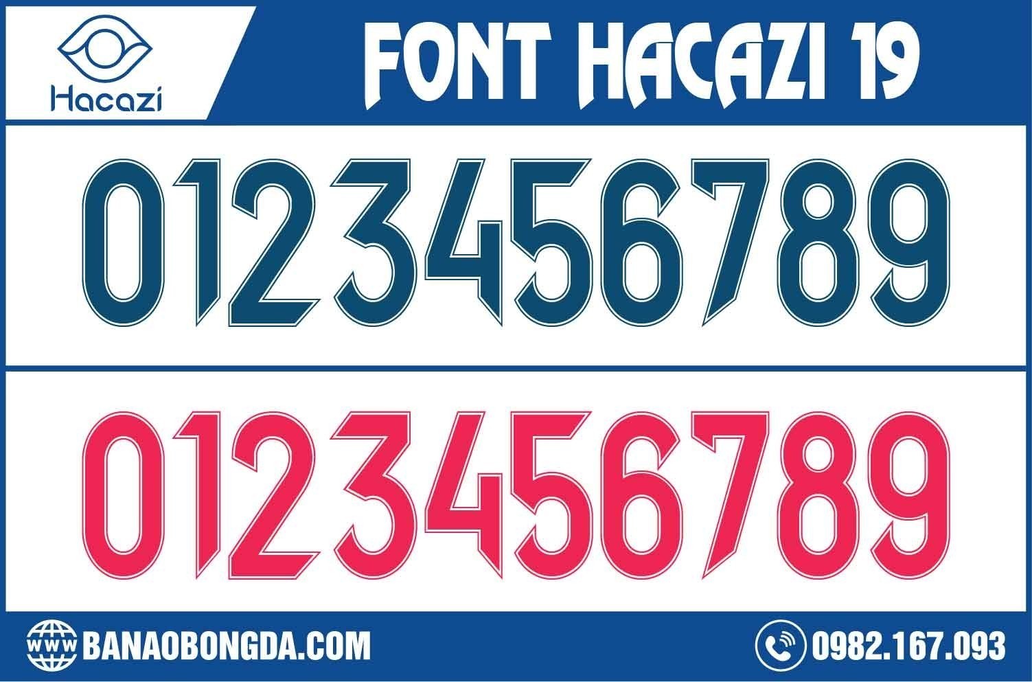 Thật bất ngờ, khi bộ font số áo bóng đá 19 đặc biệt tại Shop Hacazi Sport lại là bộ font số đang làm mưa làm gió trên thị trường áo đấu. 