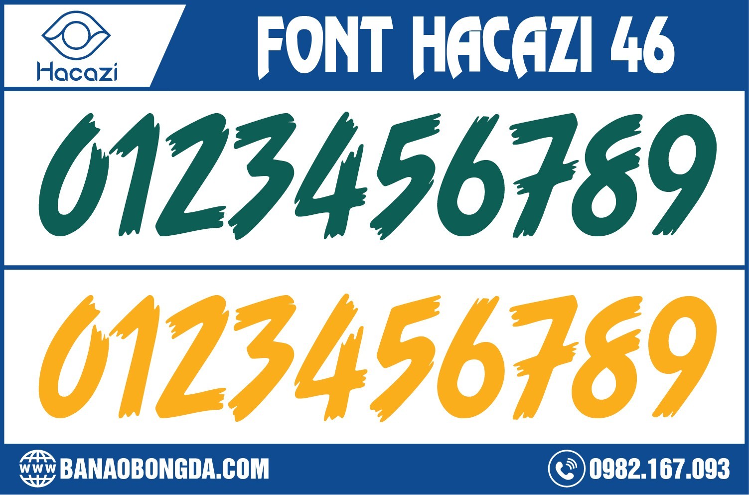 Font số in áo bóng đá