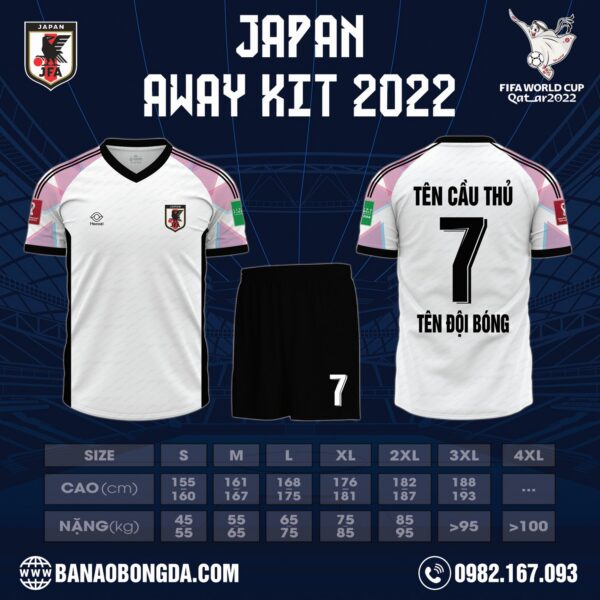 Mẫu Áo Đội Tuyển Nhật Bản Sân Khách World Cup 2022 Đẹp