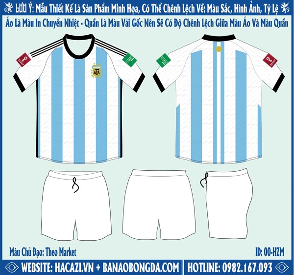 Mẫu market áo Argentina Sân Nhà World Cup 2022 Hoàn Hảo Mọi Góc Nhìn