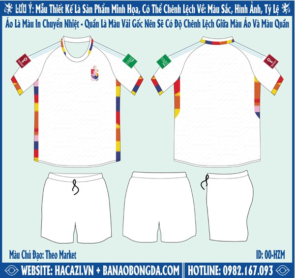 Hình ảnh Mẫu ảnh áo đội tuyển Bỉ sân khách World Cup 2022 Market. Với sự kết hợp độc đáo giữa màu trắng chủ đạo cùng với các chi tiết tinh tế xanh két nổi bật trên áo.Phần thân áo được thể hiện một bản họa tiết hai bên hông áo phối hợp với nhau một cách thật ăn ý. Ấn tượng với họa tiết trên ống tay áo nhìn giống hình ảnh độc đáo. Thiết kế với form dáng áo chuẩn Châu Á, chất liệu vải may cao cấp mang đến sự thoải mái nhất cho người mặc. Shop Hacazi Sport đã tạo ra một sản phẩm thể thao bóng đá mới đầy ấn tượng dành cho mùa giải World Cup 2022 sắp tới.