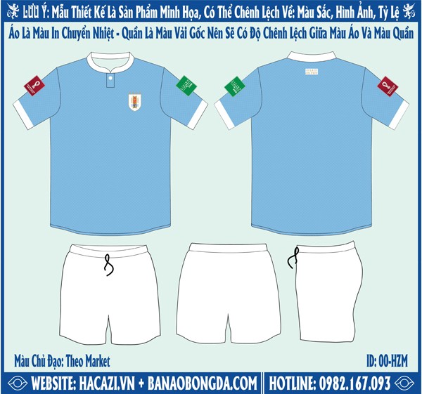 Mẫu market áo đội tuyển Uruguay sân nhà World Cup 2022 ấn tượng bởi phiên bản màu xanh mc đẹp mắt. Nếu bạn cũng yêu thích mẫu thiết kế này thì đừng nên bỏ qua nhé. 