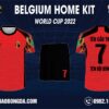 Hình ảnh Mẫu Áo Đội Tuyển Bỉ Sân Nhà World Cup 2022 Đẹp. Với việc sử dụng màu đỏ làm màu chủ đạo cho chiếc áo đấu mang đến sự nổi bật cho người nhìn. Trên toàn bộ bề mặt áo có họa tiết được in chìm toàn thân áo trước và sau. Độc đáo hơn với from cổ áo tròn, ống tay bo chun cùng với các họa tiết trìu tượng. Cùng với những chi tiết tinh tế khác làm điểm nhấn hoàn thiện mẫu áo đấu. Shop Hacazi Sport đã tạo ra một sản phẩm thể thao bóng đá mới đầy ấn tượng dành cho mùa giải World Cup 2022 sắp tới