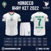 Mẫu áo đội tuyển Morocco Sân Khách World Cup 2022  - Phiên Bản Mới Nhất. Đây là thiết kế nằm trong bộ sưu tập mới nhất được ra mắt trước thềm giải World Cup bởi shop Hacazi Sport. Màu trắng được sử dụng làm màu chủ đạo cho áo đấu. Thiết kế tập trung vào chi tiết điểm nhấn trên cổ áo và đường bo ống tay với đường viền to màu xanh liver kết hợp đường viền nhỏ màu đỏ nổi bật. Mặt trước áo đấu còn xuất hiện đường sọc dọc màu xám trắng nhạt nằm trên trung tâm áo cùng với họa tiết vòng tròn kết nơ chính giữa áo. Nếu yêu thích mẫu áo này thì nhanh tay liên hệ với chúng tôi để sở hữu ngay thôi nào!