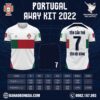 Hình ảnh Mẫu Áo Bồ Đào Nha Sân Khách World Cup 2022 Đẹp. Với việc sử dụng màu trắng làm màu chủ đạo cho chiếc áo đấu mang đến sự tươi mát, dễ chịu trong mắt người nhìn. Trên toàn bộ bề mặt áo có họa tiết sọc to chia làm hai mảng mảu được bố trí chính giữa thân áo. Độc đáo hơn với from cổ áo tròn, ống tay bo chun. Cùng với những chi tiết tinh tế khác làm điểm nhấn hoàn thiện mẫu áo đấu. Shop Hacazi Sport đã tạo ra một sản phẩm thể thao bóng đá mới đầy ấn tượng dành cho mùa giải World Cup 2022 sắp tớ