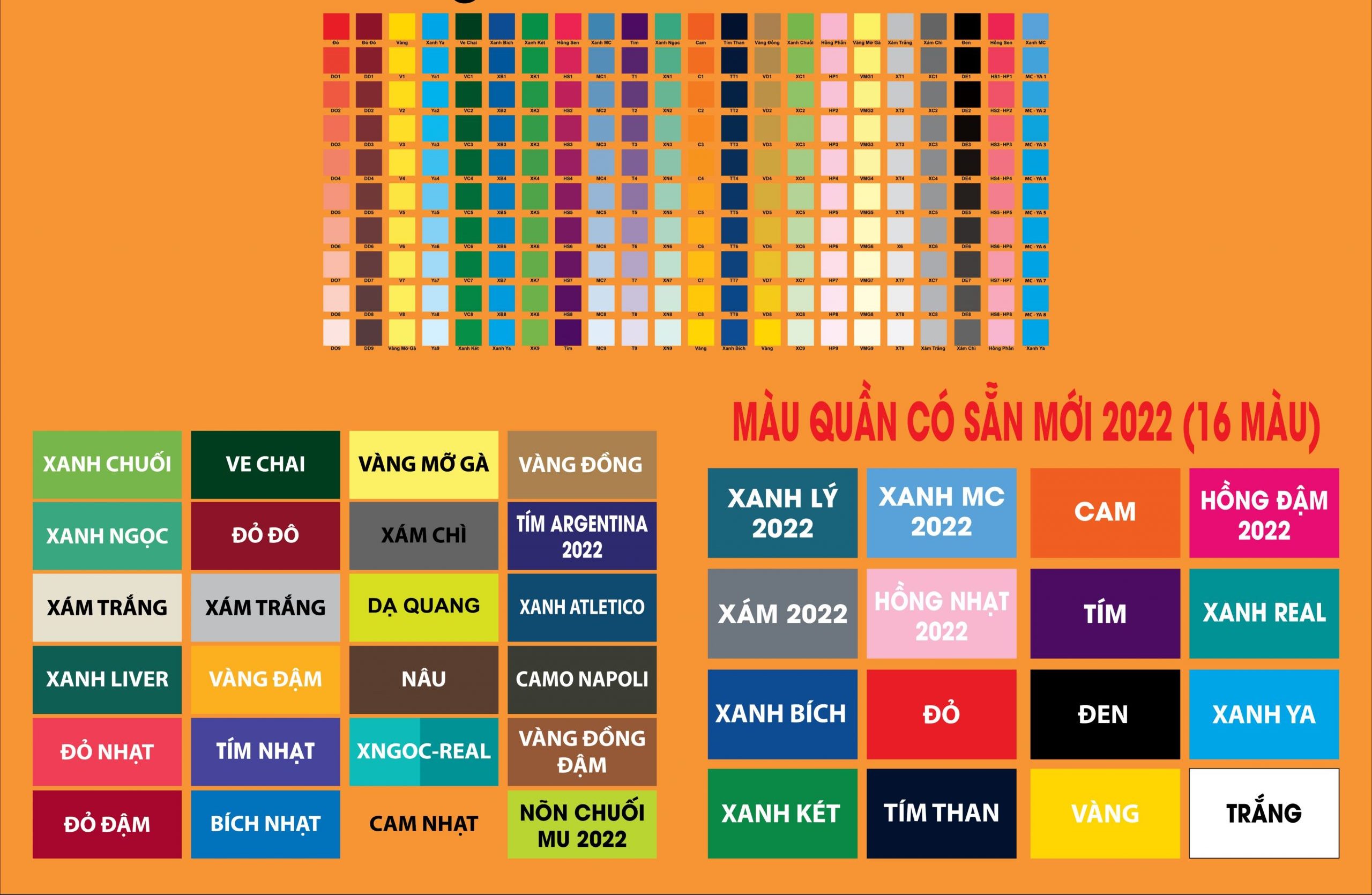 Bảng màu thích hợp