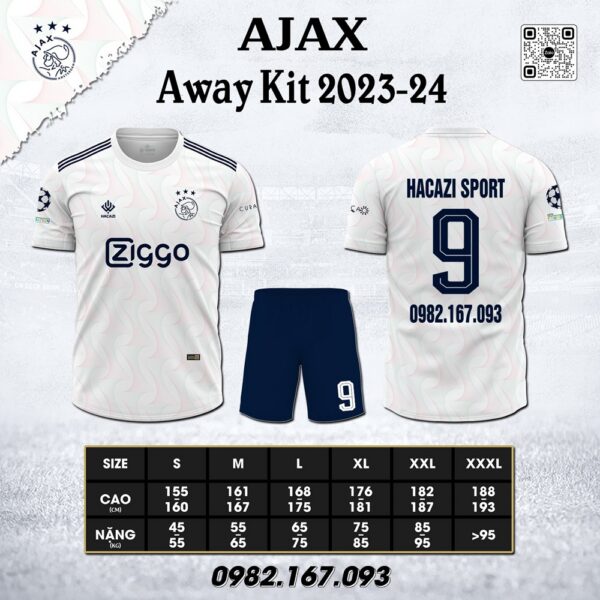 Áo Clb Ajax Sân Khách 23-24 Màu Trắng
