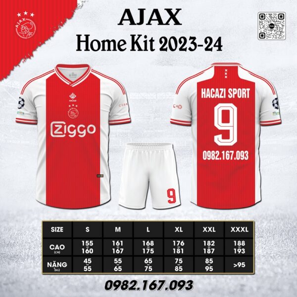 Áo Clb Ajax Sân Nhà 23-24 Màu Đỏ