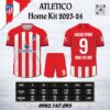 Áo Clb Atletico Sân Nhà 23-24 Màu Đỏ