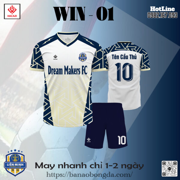 Áo Bóng Đá Win - 01 - Màu tím than + kem thiết kế độc đáo