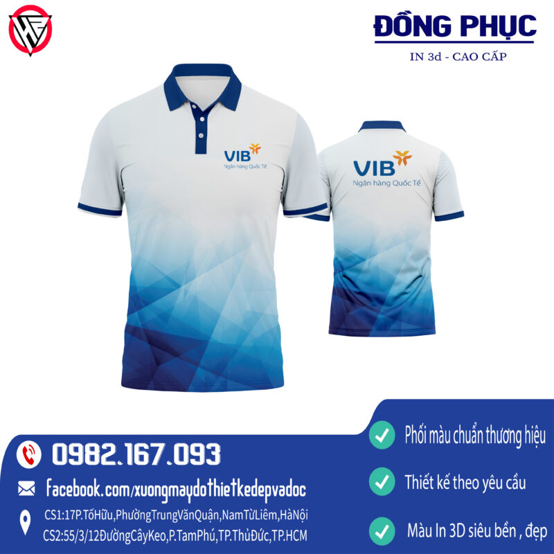 Áo đồng phục Ngân Hàng VIB thiết kế độc đáo tại HacaziSport